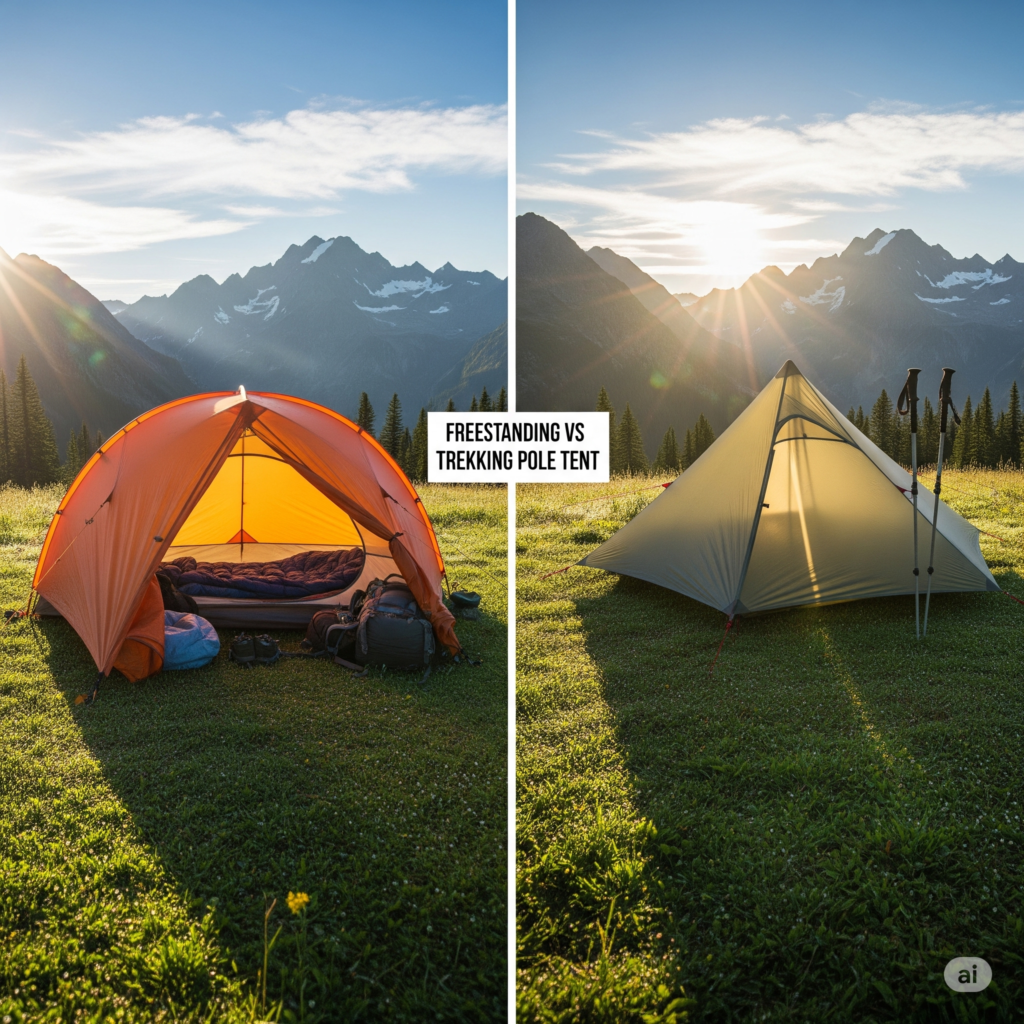 freestanding vs trekking pole tent